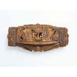 A 19TH CENTURY CARVED COQUILLA NUT SNUFF BOX