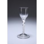 A MID-18TH CENTURY COTTON TWIST CORDIAL GLASS