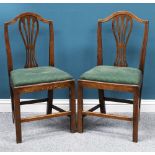 A PAIR OF GEORGE III COUNTRY CHIPPENDALE SIDE CHAIRS