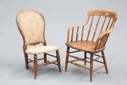 AN EARLY 20TH CENTURY ELM BENTWOOD ARMCHAIR