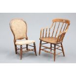 AN EARLY 20TH CENTURY ELM BENTWOOD ARMCHAIR