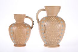 TWO DOULTON LAMBETH SILICON WARE JUGS