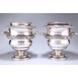 A PAIR OF GEORGE IV OLD SHEFFIELD PLATE WINE COOLERS, c. 1820