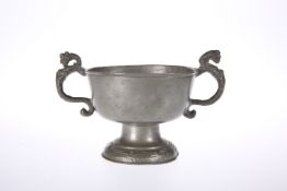 A PEWTER TWO-HANDLED CUP, PROBABLY FRIESLAND, 18TH CENTURY