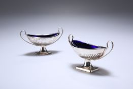 A PAIR OF LATE VICTORIAN SILVER SALTS, ATKIN BROTHERS, SHEFFIELD 1892