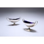 A PAIR OF LATE VICTORIAN SILVER SALTS, ATKIN BROTHERS, SHEFFIELD 1892