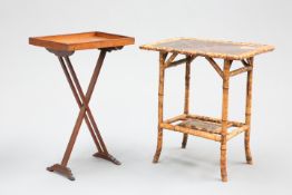 A VICTORIAN BAMBOO AND LACQUER OCCASIONAL TABLE