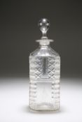 A CUT-GLASS DECANTER, c. 1800