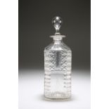 A CUT-GLASS DECANTER, c. 1800