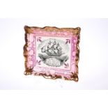 A SUNDERLAND PINK LUSTRE PLAQUE, CIRCA 1839-1850