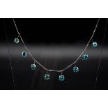 A BLUE ZIRCON SET NECKLACE