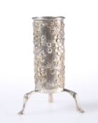 A CHINESE EXPORT SILVER POSY VASE, WANG HING & CO, HONG KONG,