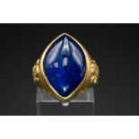 A BURMESE SAPPHIRE SET BISHOP'S RING