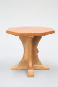 A MOUSEMAN OAK OCTAGONAL OCCASIONAL TABLE