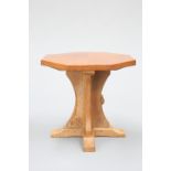 A MOUSEMAN OAK OCTAGONAL OCCASIONAL TABLE