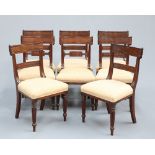 A HARLEQUIN SET OF EIGHT REGENCY MAHOGANY DINING CHAIRS