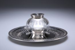 AN EARLY VICTORIAN SILVER INKSTAND, JOHN WILMIN FIGG, LONDON 1854