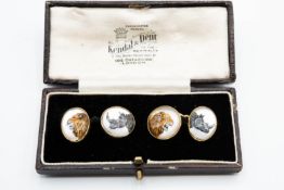 A PAIR OF REVERSE CARVED CRYSTAL INTAGLIO CUFFLINKS