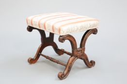 A REGENCY ROSEWOOD STOOL