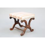 A REGENCY ROSEWOOD STOOL