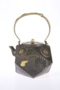 A JAPANESE FACETED TETSUBIN (IRON KETTLE), MEIJI PERIOD