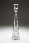 A CUT-GLASS SPIRE DECANTER