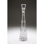 A CUT-GLASS SPIRE DECANTER