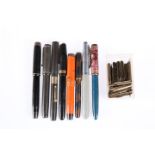 A COLLECTION OF VINTAGE FOUNTAIN PENS, including Parker Victory