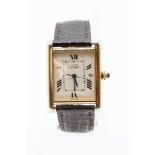 A CARTIER TANK VERMEIL WATCH