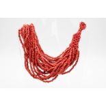 A CORAL BEAD NECKLACE