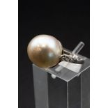 A LARGE PEARL RING