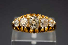 A LATE VICTORIAN DIAMOND SET RING