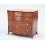 A GEORGE III MAHOGANY AND KINGWOOD BANDED BOW-FRONT CHEST OF DRAWERS