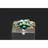 AN EARLY VICTORIAN TURQUOISE SET RING