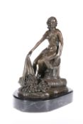 A BRONZE FIGURE OF A CLASSICAL MAIDEN