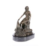 A BRONZE FIGURE OF A CLASSICAL MAIDEN