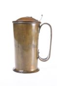 A COPPER PUBLIC HOUSE TANKARD, c. 1900, "YE OLDE BOAR'S HEAD"