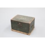 A 19TH CENTURY GREEN PAINTED BOX