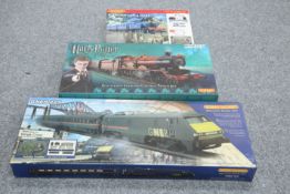 THREE BOXED HORNBY OO GAUGE ELECTRIC TRAIN SETS