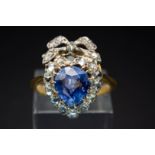 AN EARLY 19TH CENTURY SAPPHIRE AND DIAMOND RING