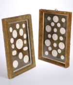 TWO FRAMED SETS OF 19TH CENTURY ITALIAN PLASTER CAMEOS