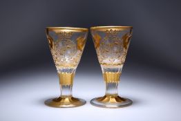 A PAIR OF POTSDAM/ZECHLIN PRESENTATION WINE GLASSES c. 1734-41