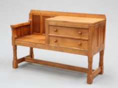 A RABBITMAN OAK HALL BENCH