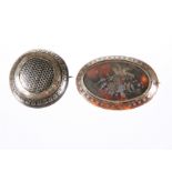 TWO 19TH CENTURY GOLD AND SILVER INLAID BROOCHES