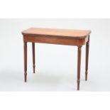 A REGENCY MAHOGANY FOLDOVER TEA TABLE