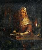 CONTINENTAL SCHOOL, WOMAN IN AN INTERIOR