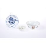 THREE CHINESE PORCELAIN BOWLS/DISHES