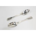 A PAIR OF WILLIAM IV SILVER TABLE SPOONS, MARY CHAWNER, LONDON 1836