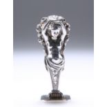 A LATE VICTORIAN SILVER DESK SEAL, FORMED AS A CARYATID, CHESTER 1899