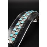A TURQUOISE AND DIAMOND 18CT WHITE GOLD BRACELET BY PICCHIOTTI